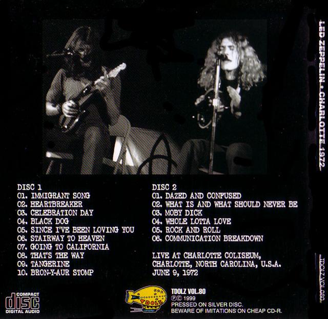 Led Zeppelin / Charlotte 1972 / 2CD Papersleeves – GiGinJapan